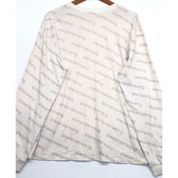 Alexander Wang Womens Logo Print Long Sleeve Shirt L - Picture 9 of 11